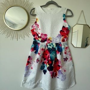 White colorful floral dress